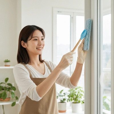 Parent following a sustainable cleaning routine for baby items